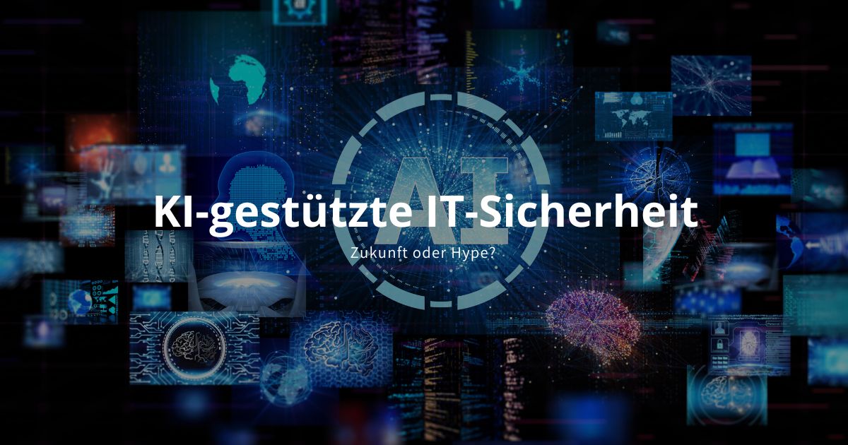 Symbolbild für KI-gestützte IT-Sicherheit mit digitalem Schloss und neuronalen Netzwerken