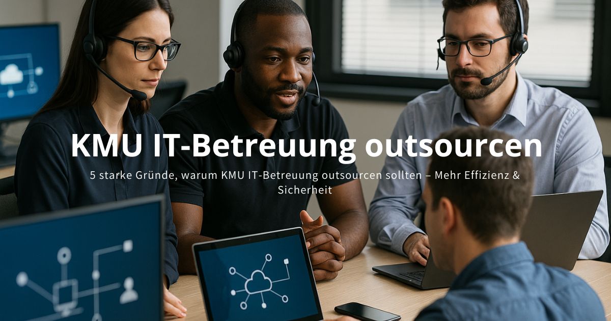 IT-Team betreut kleine Firma mit Zahnrädern‑Symbolik – Outsourcing von IT-Betreuung für KMU