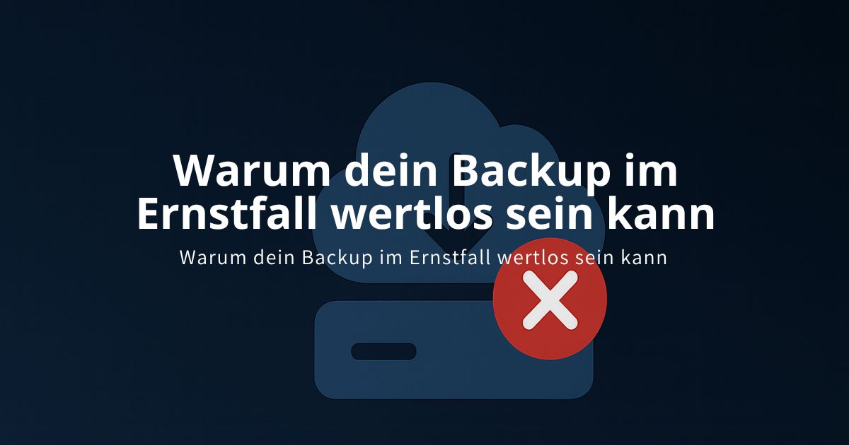 Cloud-Backup mit Fehlersymbol als Symbol für ein nicht wiederherstellbares Backup im Ernstfall
